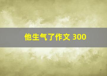 他生气了作文 300